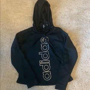 Adidas black logo hoodie adult small